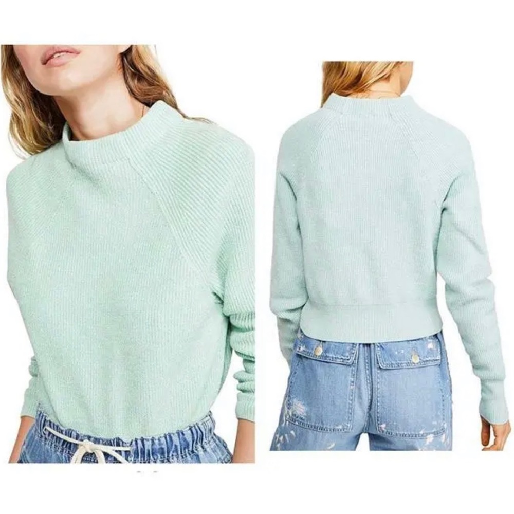 Free People: Too good pullover light teal sweater size Small